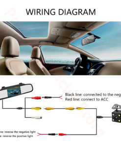 Car Parking Rearview Mirror Monitor Camera LED Night Vision 3