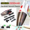 5000Pa Wireless Car Vacuum Cleaner Cordless Handheld Auto Vacuum Home Car Dual Use Mini Vacuum Cleaner With Built-in Battrery