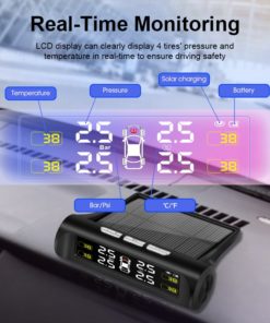 Car TPMS Tyre Pressure Monitoring - System Solar Auto Security Alarm Systems 3
