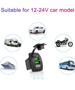 Universal Car Charger Waterproof Dual USB Ports Auto Adapter Phone Charger 3