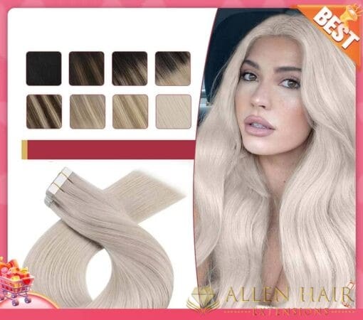 Découvrez nos extensions de cheveux naturels Remy – cheveux humains ombré invisibles avec trame sans couture. Apportez volume et élégance à votre coiffure.