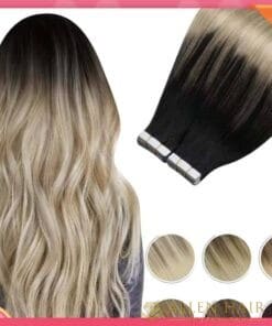 Extensions de cheveux naturels Remy lisses sans couture