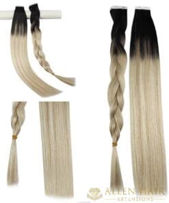 Extensions de cheveux naturels Remy lisses sans couture
