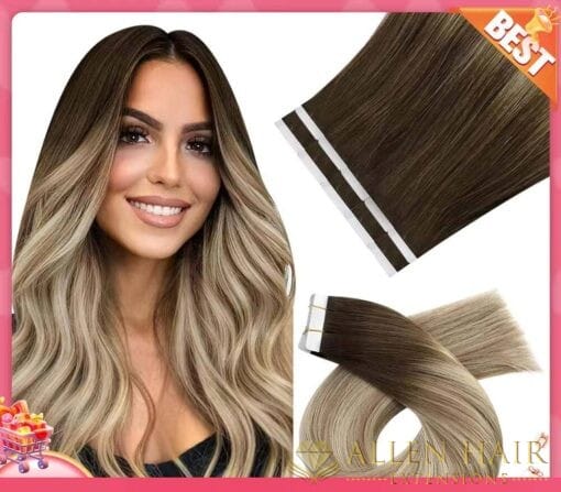 Extensions de cheveux à ruban adhésif en 100% cheveux humains