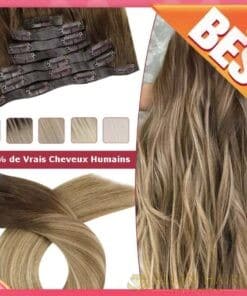 Extensions de cheveux humains à clipser invisibles