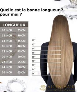 tailles de la longueurs des extensions de cheveux